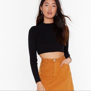 Nasty Gal Ribbed Knit Cropped Sweater